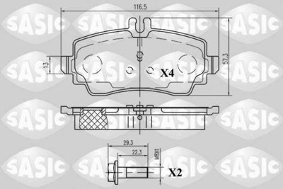 6216044 SASIC Комплект тормозных колодок, дисковый тормоз