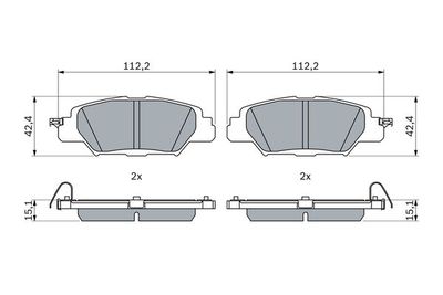 0986460006 BOSCH Комплект тормозных колодок, дисковый тормоз