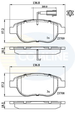 CBP11038 COMLINE Комплект тормозных колодок, дисковый тормоз