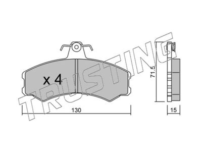 0331 TRUSTING Комплект тормозных колодок, дисковый тормоз