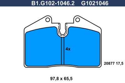 B1G10210462 GALFER Комплект тормозных колодок, дисковый тормоз