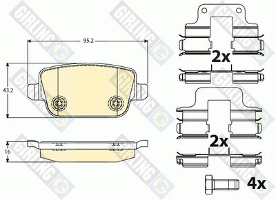 6117091 GIRLING Комплект тормозных колодок, дисковый тормоз