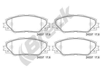 243370070100 BRECK Комплект тормозных колодок, дисковый тормоз
