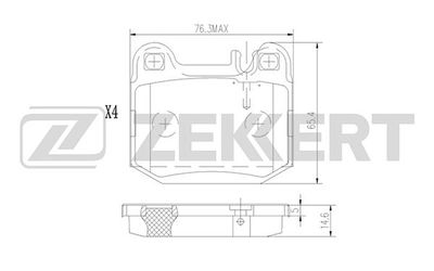 BS2913 ZEKKERT Комплект тормозных колодок, дисковый тормоз