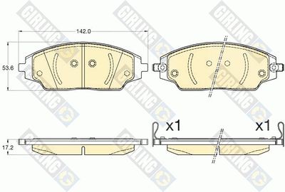 6135796 GIRLING Комплект тормозных колодок, дисковый тормоз