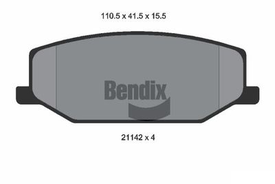 BPD1463 BENDIX Braking Комплект тормозных колодок, дисковый тормоз