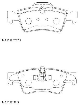 KD7554 ASIMCO Комплект тормозных колодок, дисковый тормоз