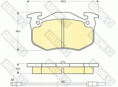 6111203 GIRLING Комплект тормозных колодок, дисковый тормоз