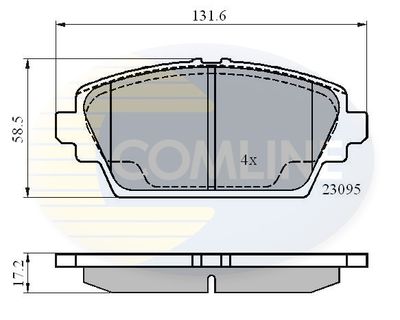 CBP0802 COMLINE Комплект тормозных колодок, дисковый тормоз