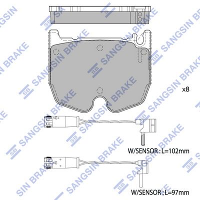 SP1798 Hi-Q Комплект тормозных колодок, дисковый тормоз