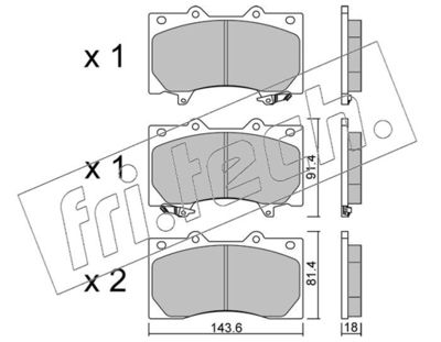 12790 fri.tech. Комплект тормозных колодок, дисковый тормоз
