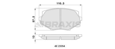 AA0168 BRAXIS Комплект тормозных колодок, дисковый тормоз