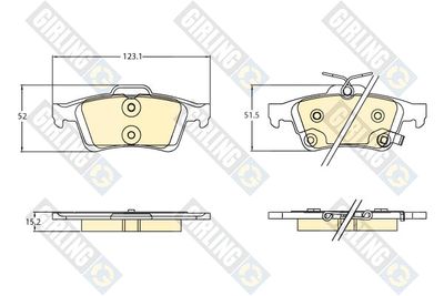 6121788 GIRLING Комплект тормозных колодок, дисковый тормоз