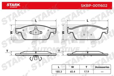 SKBP0011602 Stark Комплект тормозных колодок, дисковый тормоз