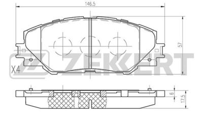 BS2716 ZEKKERT Комплект тормозных колодок, дисковый тормоз