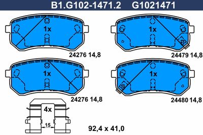 B1G10214712 GALFER Комплект тормозных колодок, дисковый тормоз