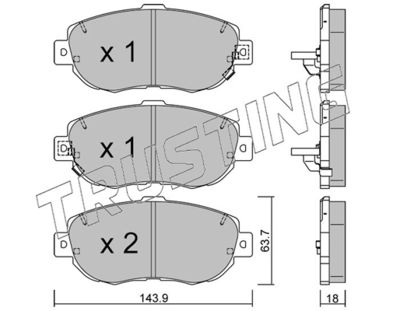 7720 TRUSTING Комплект тормозных колодок, дисковый тормоз
