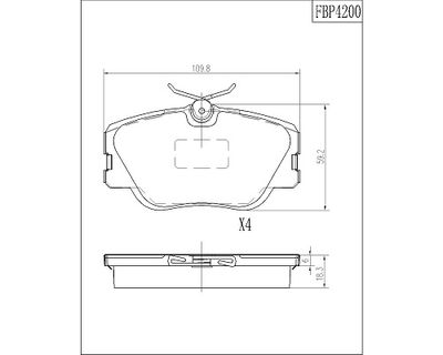 FBP4200 FI.BA Комплект тормозных колодок, дисковый тормоз