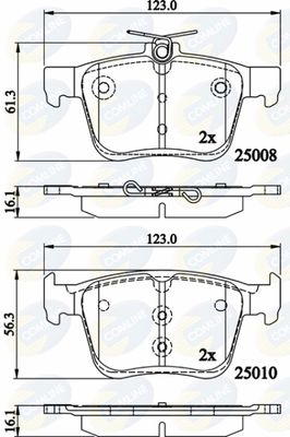 CBP02156 COMLINE Комплект тормозных колодок, дисковый тормоз