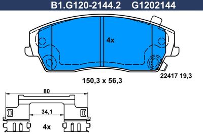 B1G12021442 GALFER Комплект тормозных колодок, дисковый тормоз