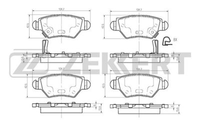 BS2366 ZEKKERT Комплект тормозных колодок, дисковый тормоз