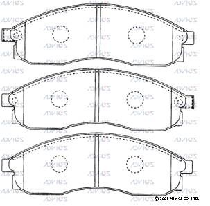 SN565P ADVICS Комплект тормозных колодок, дисковый тормоз