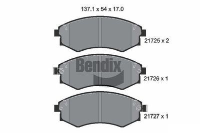 BPD1841 BENDIX Braking Комплект тормозных колодок, дисковый тормоз