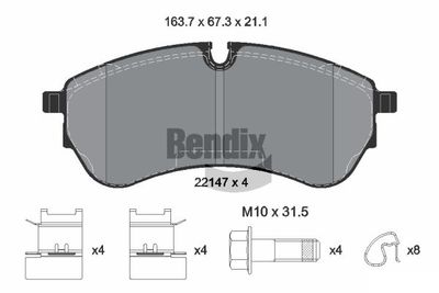 BPD1583 BENDIX Braking Комплект тормозных колодок, дисковый тормоз