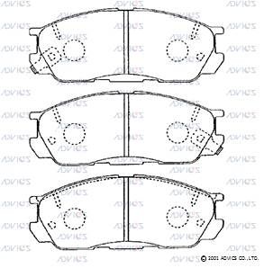 SN819P ADVICS Комплект тормозных колодок, дисковый тормоз