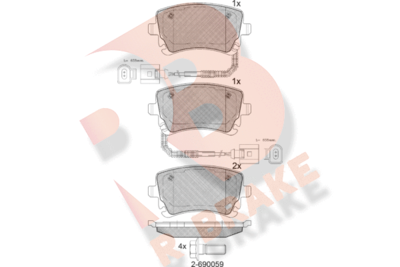 RB1674 R BRAKE Комплект тормозных колодок, дисковый тормоз