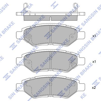 SP2252 Hi-Q Комплект тормозных колодок, дисковый тормоз