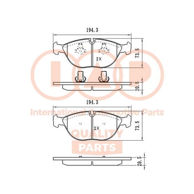 70402080 IAP QUALITY PARTS Комплект тормозных колодок, дисковый тормоз