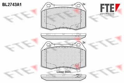 BL2743A1 FTE Комплект тормозных колодок, дисковый тормоз