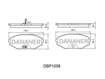 DBP1058 DANAHER Комплект тормозных колодок, дисковый тормоз