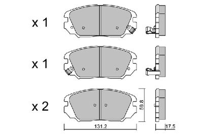 BPHY1010 AISIN Комплект тормозных колодок, дисковый тормоз