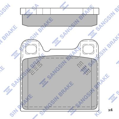 SP4398 Hi-Q Комплект тормозных колодок, дисковый тормоз