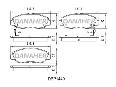 DBP1449 DANAHER Комплект тормозных колодок, дисковый тормоз