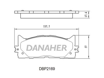 DBP2169 DANAHER Комплект тормозных колодок, дисковый тормоз