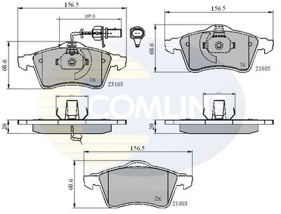 CBP1852 COMLINE Комплект тормозных колодок, дисковый тормоз