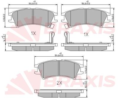 AA0652 BRAXIS Комплект тормозных колодок, дисковый тормоз