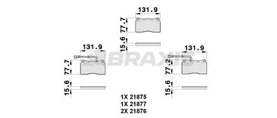 AB0261 BRAXIS Комплект тормозных колодок, дисковый тормоз