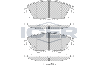 182387 ICER Комплект тормозных колодок, дисковый тормоз