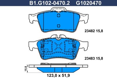 B1G10204702 GALFER Комплект тормозных колодок, дисковый тормоз