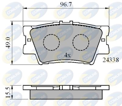 CBP01581 COMLINE Комплект тормозных колодок, дисковый тормоз