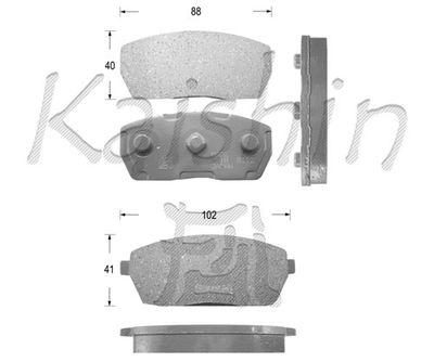 FK9017 KAISHIN Комплект тормозных колодок, дисковый тормоз