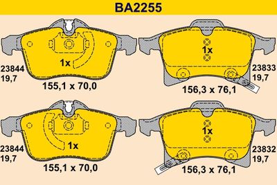 BA2255 BARUM Комплект тормозных колодок, дисковый тормоз