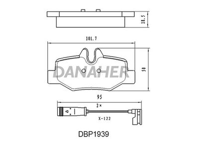 DBP1939 DANAHER Комплект тормозных колодок, дисковый тормоз