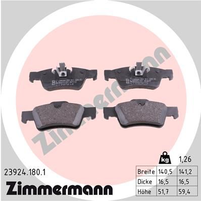 239241801 ZIMMERMANN Комплект тормозных колодок, дисковый тормоз