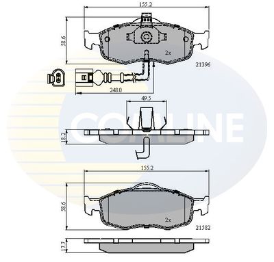 CBP1514 COMLINE Комплект тормозных колодок, дисковый тормоз