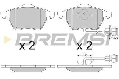 BP2733 BREMSI Комплект тормозных колодок, дисковый тормоз